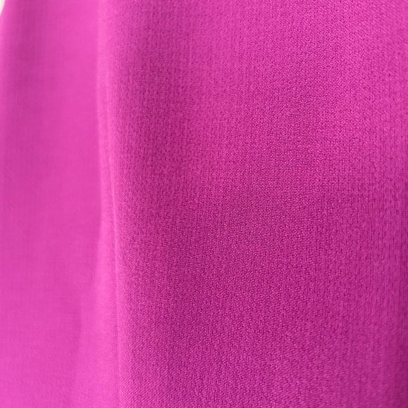 Ann Taylor Flounce Skirt Mock Neck Fuchsia Shift Dress - Sz. 14 - Picture 6 of 6